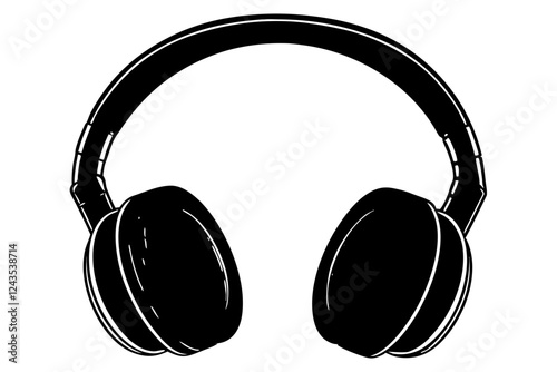 headphone silhouette vector