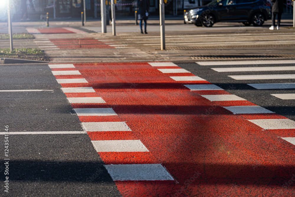 Przejście Rowerowe - Ścieżka rowerowa - warszawa centrum, pasy drogowe dla rowerów