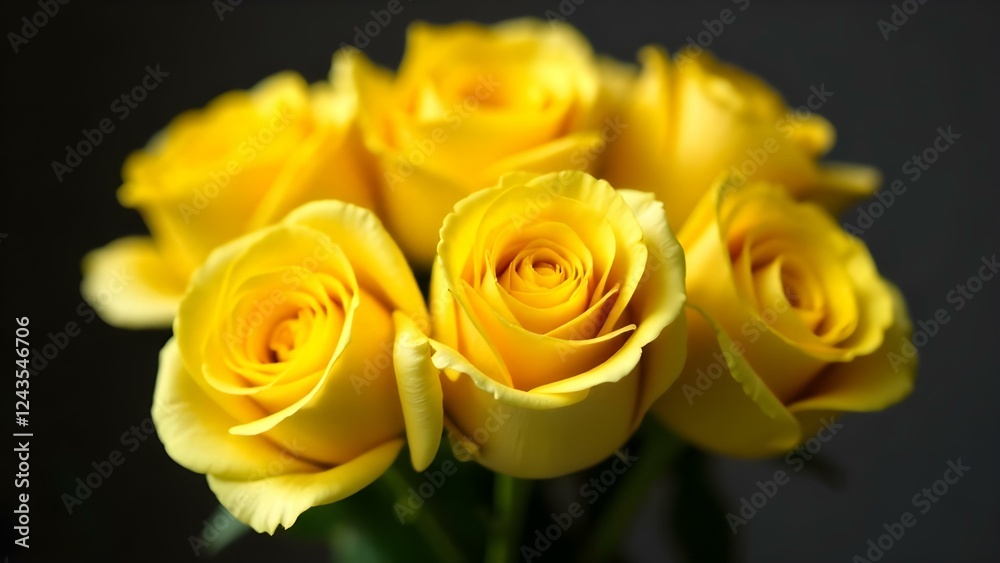 Bouquet of yellow roses on a dark background Bouquet of yellow roses on a dark background