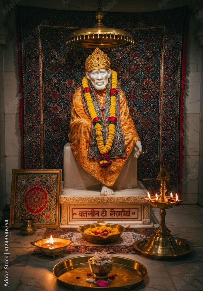 Fototapeta premium Sai Baba Indian God background 