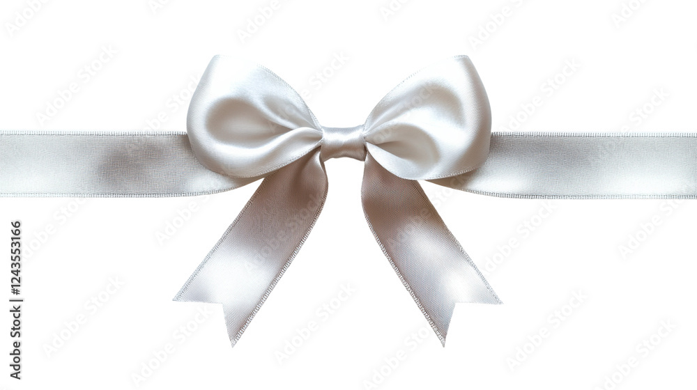 Elegant white bow decoration for celebrations studio neutral festivity isolated on transparent background Elegant white bow decoration for celebrations studio neutral festivity isolated on transparent background