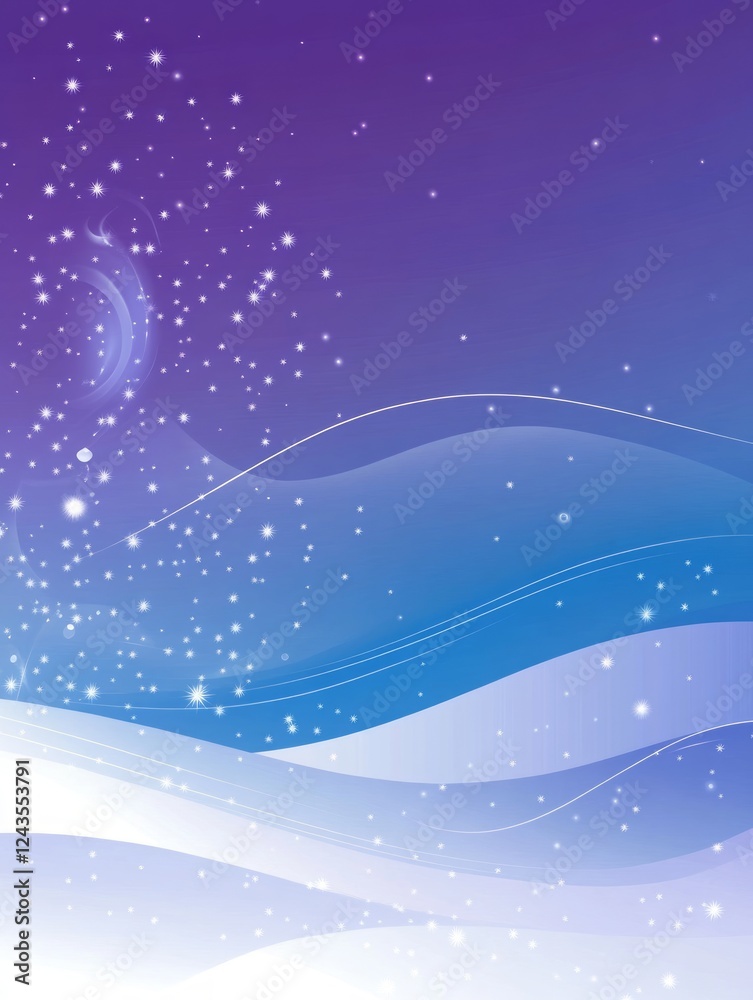 Abstract Winter Night Sky With Falling Stars Abstract Winter Night Sky With Falling Stars