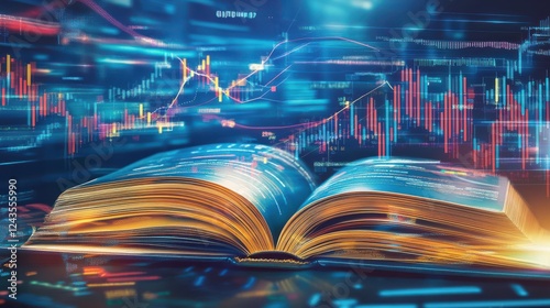 Wallpaper Mural Creative depiction of investment guides with financial charts and data representation in a digital environment Torontodigital.ca