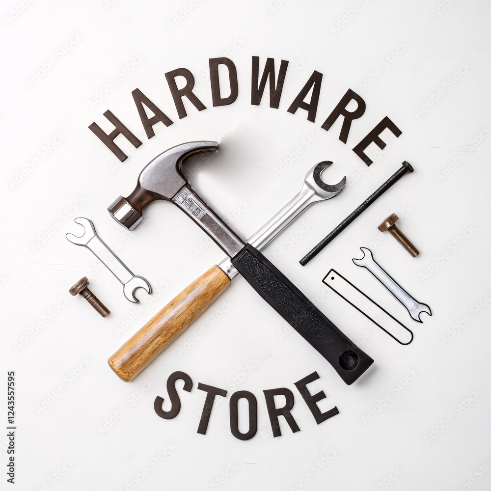Vector illustration of a wrench and tools for construction and repair Vector illustration of a wrench and tools for construction and repair