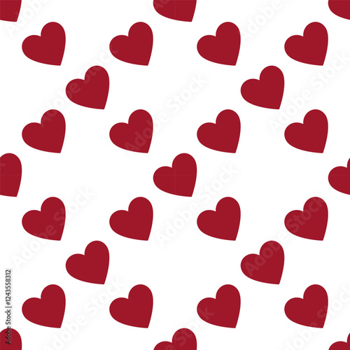 Heart vector seamless pattern - love simple background