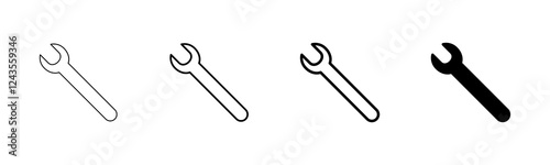 wrench icon vector isolated on white background. Wrench vector icon. Spanner symbol