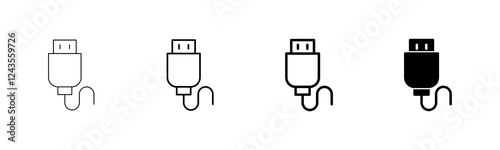 Usb icon vector isolated on white background. Flash disk icon vector