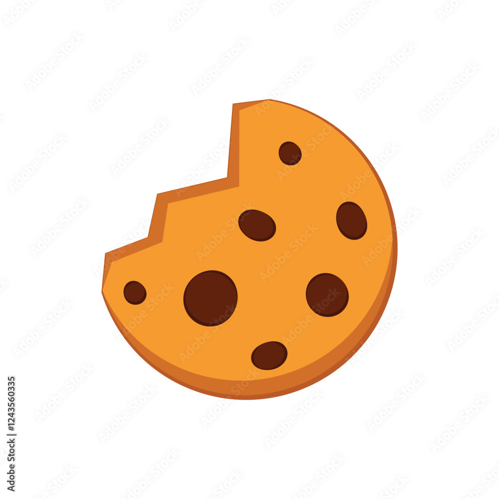 Cookie logo design. Cookie vector on white background. Cookie chocolate chip. Cookie logo design. Cookie vector on white background. Cookie chocolate chip.