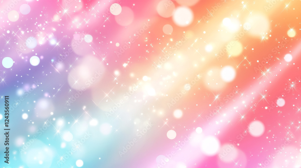 Vibrant multicolored blurred background with bokeh lights, pastel tones, and sparkles, perfect for celebrations, holidays, and creative designs Vibrant multicolored blurred background with bokeh lights, pastel tones, and sparkles, perfect for celebrations, holidays, and creative designs
