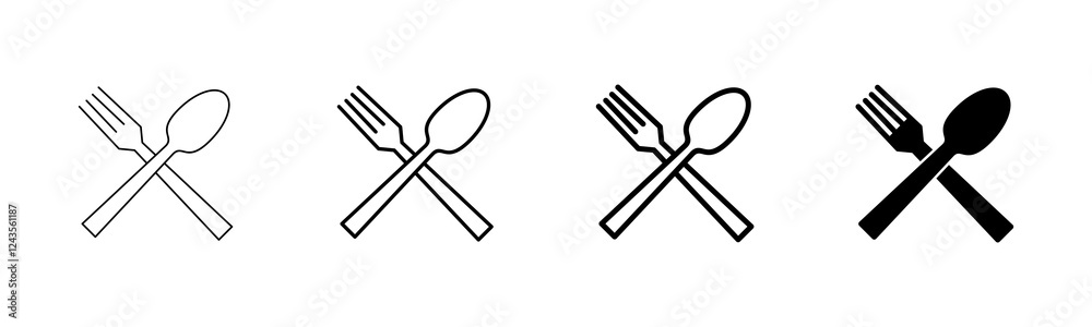 Fork, Spoon, and Knife isolated on white background. Restaurant icon. food icon. Eat. Cutlery icon. Fork, Spoon, and Knife isolated on white background. Restaurant icon. food icon. Eat. Cutlery icon.