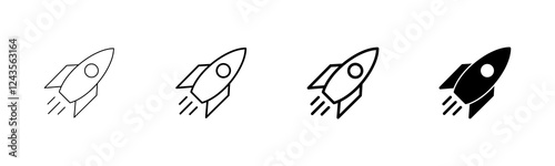 Rocket icon vector isolated on white background. Start Up Concept Symbol. Startup icon