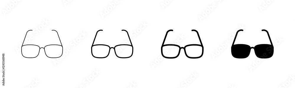 Glasses icon vector isolated on white background. Stylish Eyeglasses. Glasses vector. Optical concept Glasses icon vector isolated on white background. Stylish Eyeglasses. Glasses vector. Optical concept