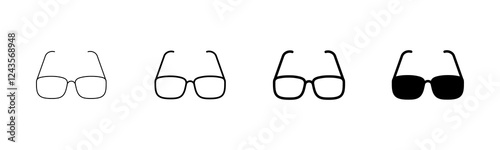 Glasses icon vector isolated on white background. Stylish Eyeglasses. Glasses vector. Optical concept