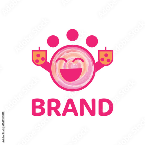 Smile Boba Logo. Modern, unique, simple.
