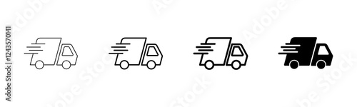 Delivery Icon vector isolated on white background. Fast Delivery Icon. Fast shipping delivery truck. Truck icon delivery