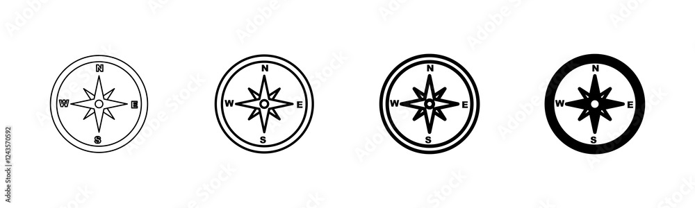 Obraz premium Compass icon vector isolated on white background. Compass vector icon