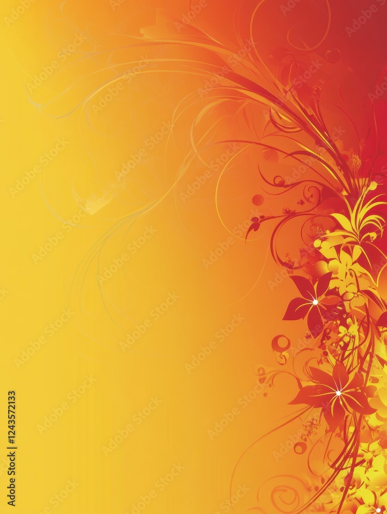 Abstract Orange and Red Floral Design Background Abstract Orange and Red Floral Design Background