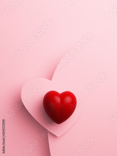 red heart on red background
