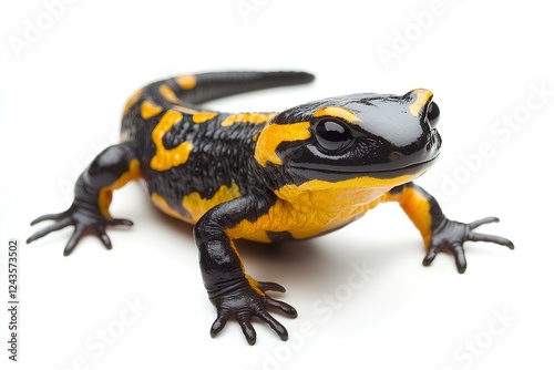 fire salamander isolated on white background 