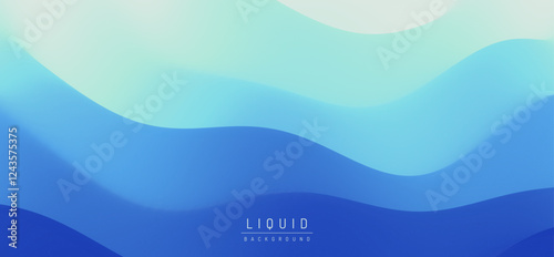 Blue abstract ocean seascape. Sea surface. Realistic landscape with waves. Nature background. Cover design template. 3d vector illustration for banner, flyer, poster or brochure.