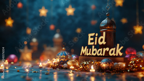 Eid Mubarak: Festive Lights and Lanterns Celebration