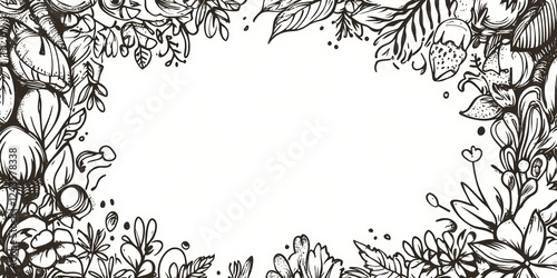 Wallpaper Mural Intricate Floral Border Design A White Background Torontodigital.ca