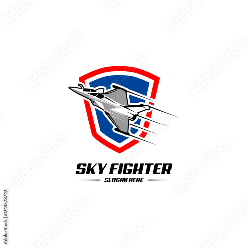 fighter jet military aircraft vector illustration