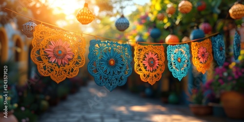 Vibrant Festive Street Decorations: A Colorful Tapestry of Mexican Culture