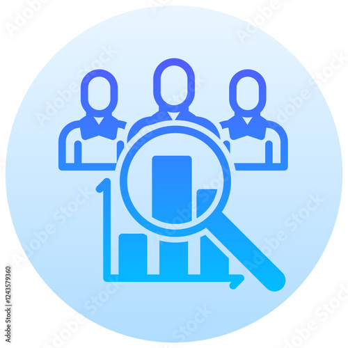 competitor analysis vector round gradient icon