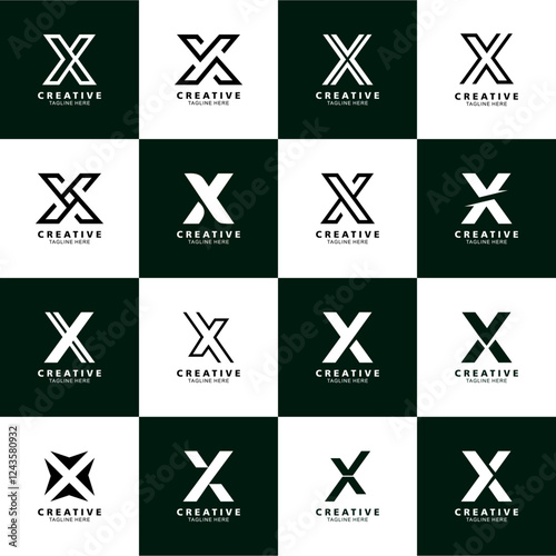 letter x logo design template