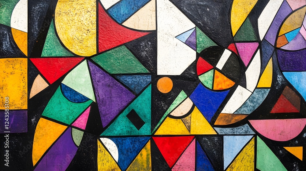 Fototapeta premium A geometric abstraction made of colorful shapes