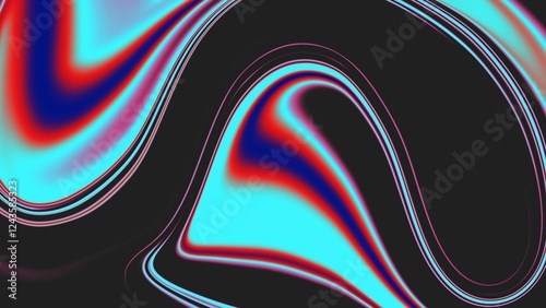 Abstract Liquid Swirl with Neon Accents Gradient Blur Background