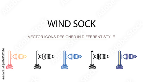 Wind Sock icon design with white background stock illustration
