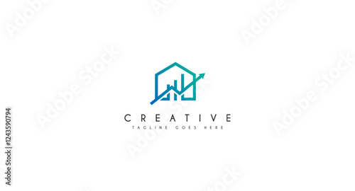Free Download House with chart, graph logo design vector inspiration. - GFXLoad