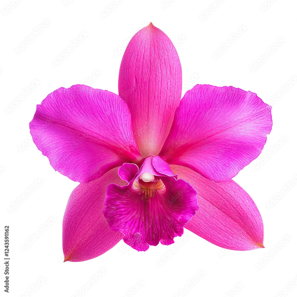 Beautiful pink orchid flower with vibrant petals and intricate details, showcasing nature elegance and charm