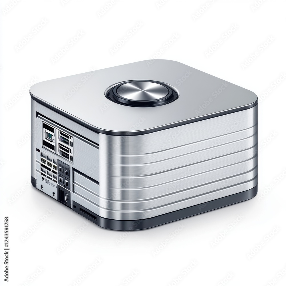 Fototapeta premium Modern sleek computer hardware showcasing advanced technology and compact design suitable for various applications