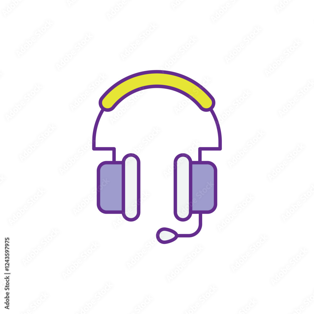 Gaming Headset icon vector stock illustration Gaming Headset icon vector stock illustration