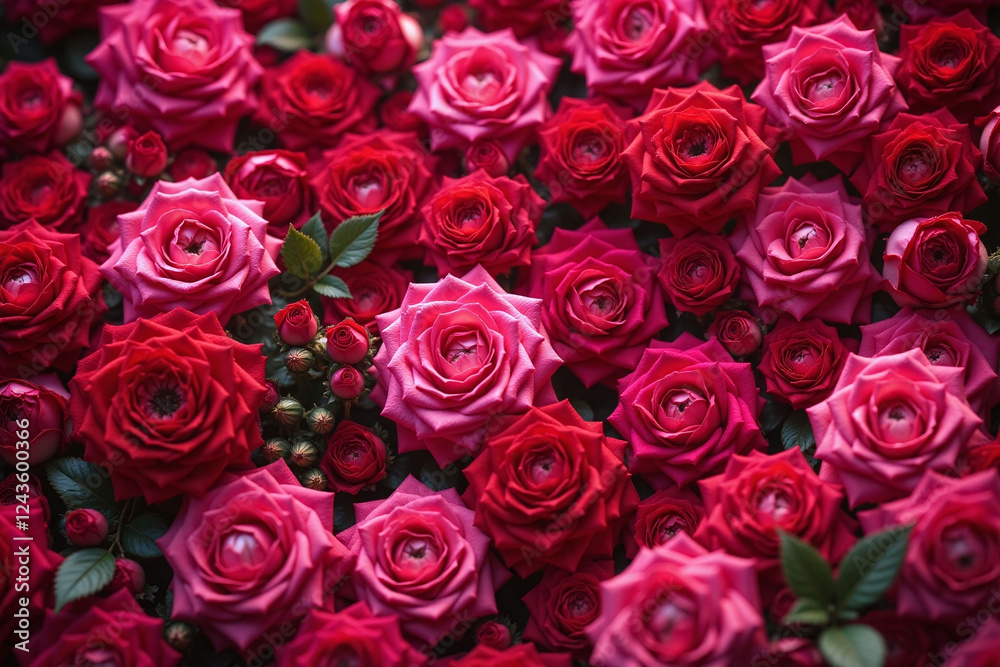dense arrangement of various flowers roses in pink red burgundy dense arrangement of various flowers roses in pink red burgundy