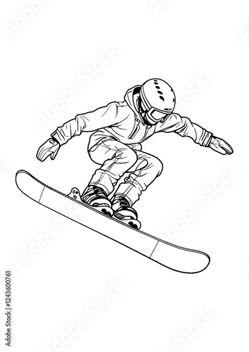 snowboarding extreme player playing downhill 