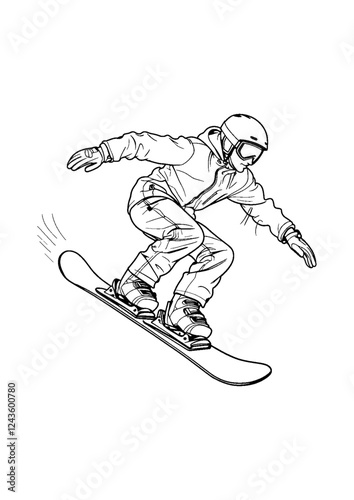 snowboarding extreme player playing downhill 