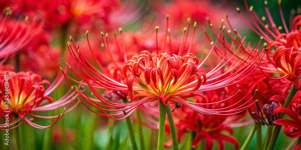 Red Spider Lily Blossom Cluster Amaryllis Flower Macro Photography Stock Photo Red Spider Lily Blossom Cluster Amaryllis Flower Macro Photography Stock Photo