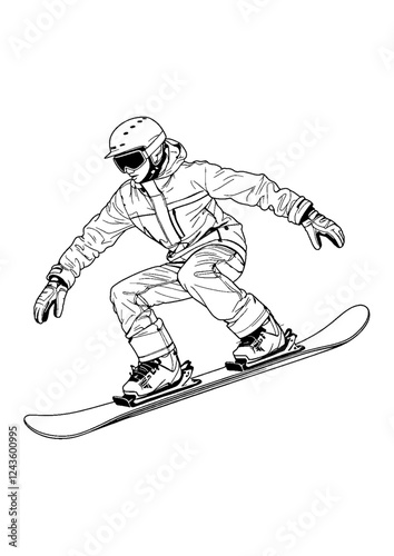 snowboarding extreme player playing downhill 