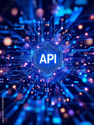 API Technology Concept Image Showing Circuit Board Design