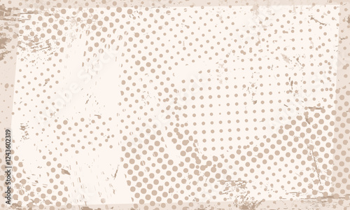 Grunge Dotted Halftone Retro Comic Paper Print Subtle Aged Texture Vector Wallpaper