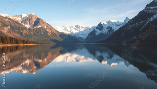 Wallpaper Mural Serene Lake with Reflections of Snow-Capped Mountains Torontodigital.ca