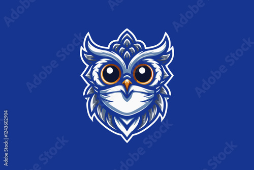 vector illustration of a blue owl, suitable for logo design for gaming companies, children's toys, warehouses, t-shirts, expeditions, communities, banners, posters, children's toy rides
