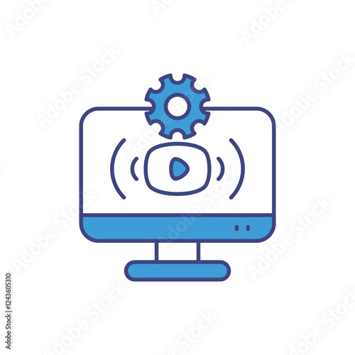 Streaming Setup icon vector stock illustration