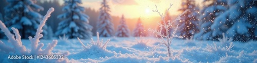 A frosty windowpane reflects the winter landscape, calm, frost, reflective