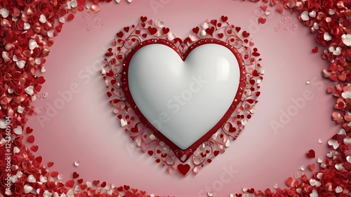 Valentine day red heart frame with heart