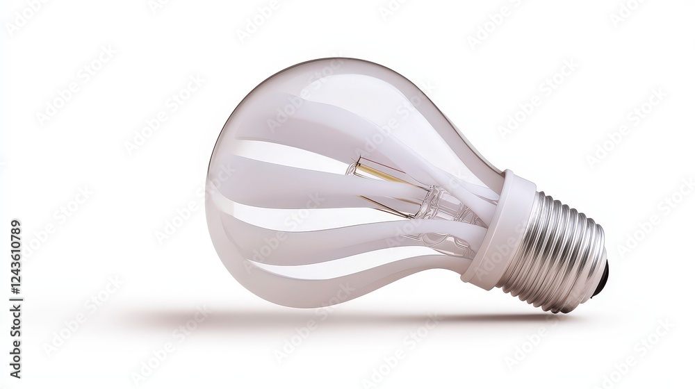 Modern Light Bulb with Unique Design on White Background Modern Light Bulb with Unique Design on White Background